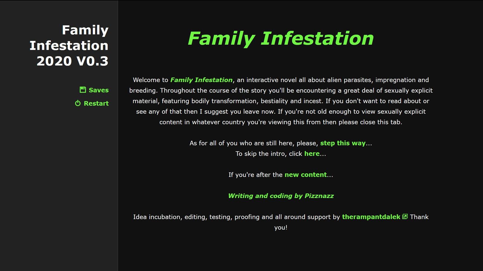 Family Infestation HTML Porn Sex Game v.0.3.4 Download for Windows, MacOS,  Linux