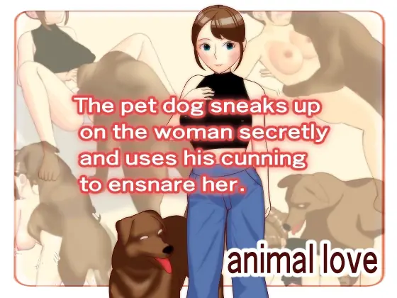 The pet dog sneaks up on the woman secretly and uses his cunning to ensnare her porn xxx game download cover
