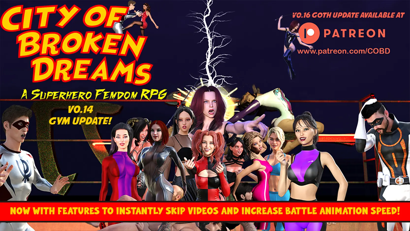 City of Broken Dreams: A Femdom Superhero Game porn xxx game download cover